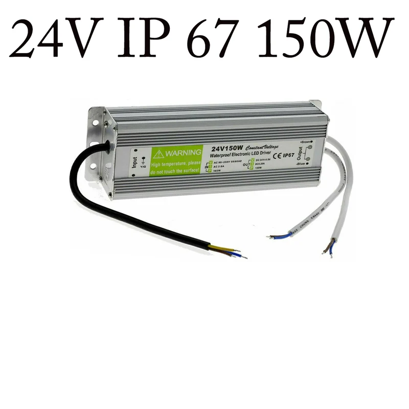 Wasserdichtes LED Netzteil 150W 24V DC IP67 Trafo für Außenbeleuchtung~2417