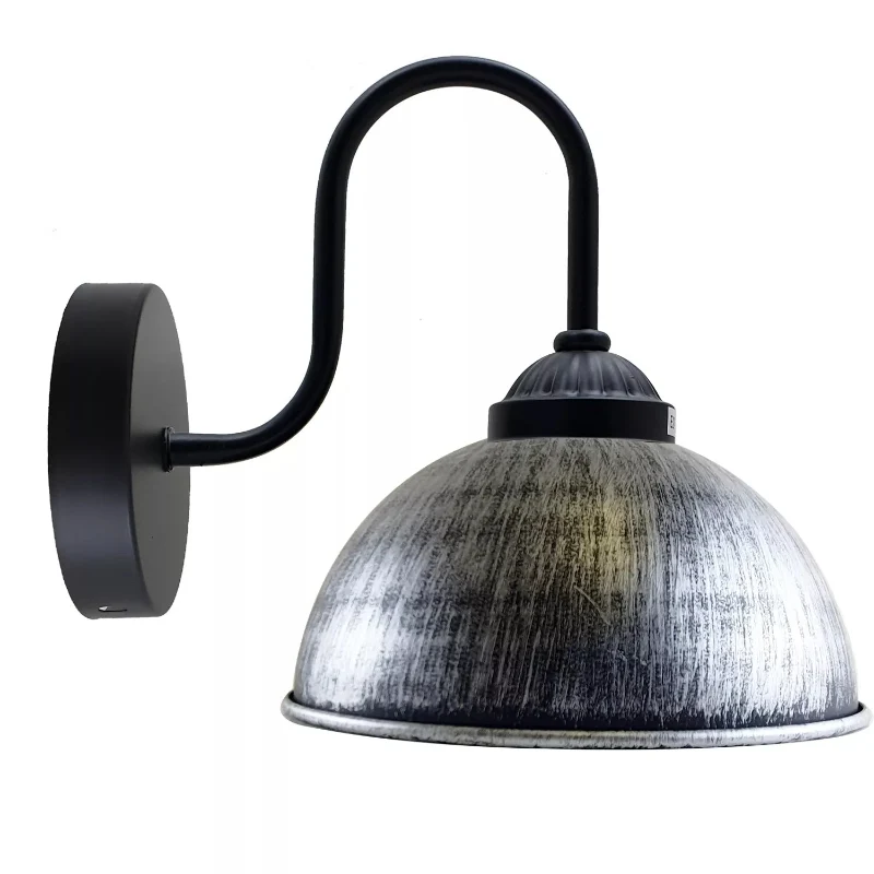 Wandleuchten industrial |gebürstetes Silber|Ø 21cm |E27~2134