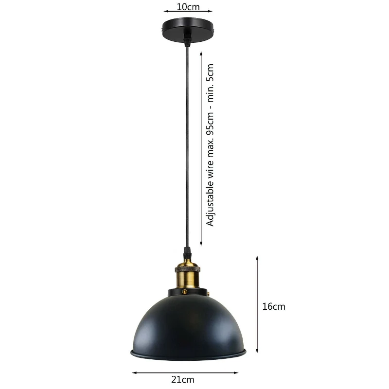 Industrie-Hängelampe Schwarz E27 Vintage Pendelleuchte ~2132