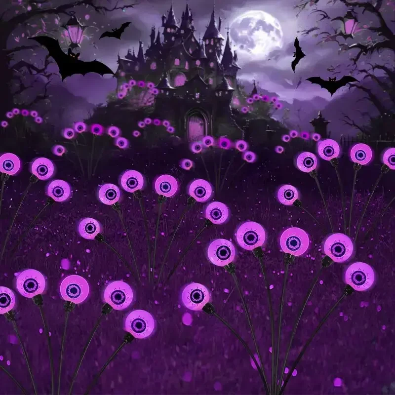 Zonne-energie Oogbol Tuinverlichting 6 Stengels Waterdicht Halloween Decoratie Griezelig Sfeerverlichting | Sansoti