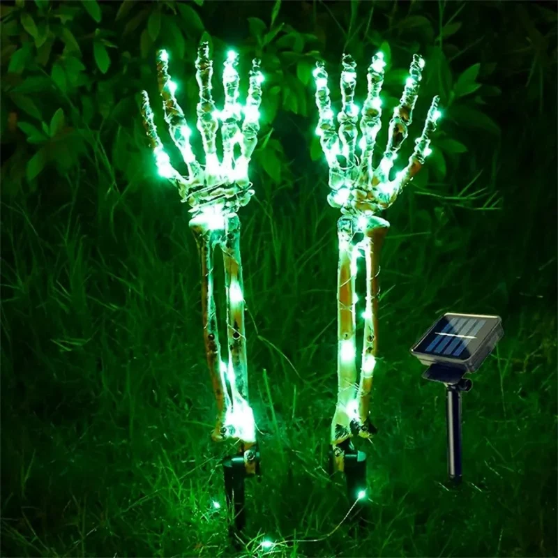 Zonne Skelethand Tuinverlichting Halloween Decoratie Buitenlamp met Schedel en LED Lichtjes voor Tuin Terras | Sansoti
