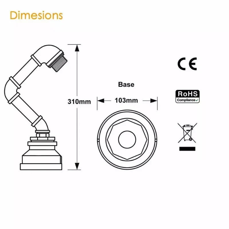 Tischlampen modern, Ø 40cm, Höhe 31 cm, Metall, E27~2345