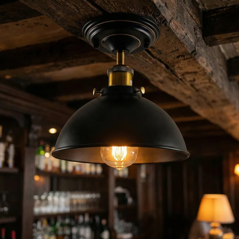 Vintage Farmhouse Deckenleuchte – Industrie Bistrolampe Unterputz | Ø 21cm | E27 ~2125