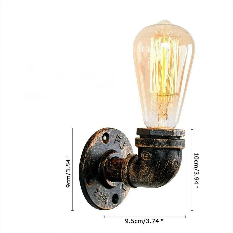 Vintage Industrie Wasserrohr Wandleuchten ~ 2325