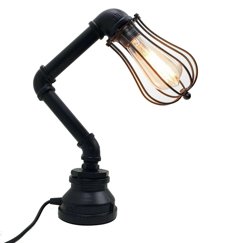 Steampunk Tischlampe Modern Wasserpfeife Rohrlampen~2303