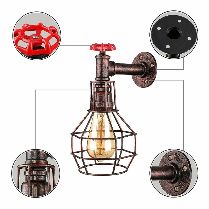 Kreative Industrielle Wasserrohrlampe für Flur & Treppe~2289