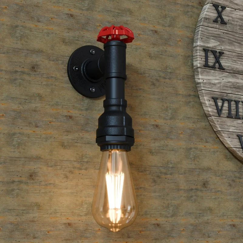 Vintage Wasserrohr Wandlampe Steampunk Industrial ~2288