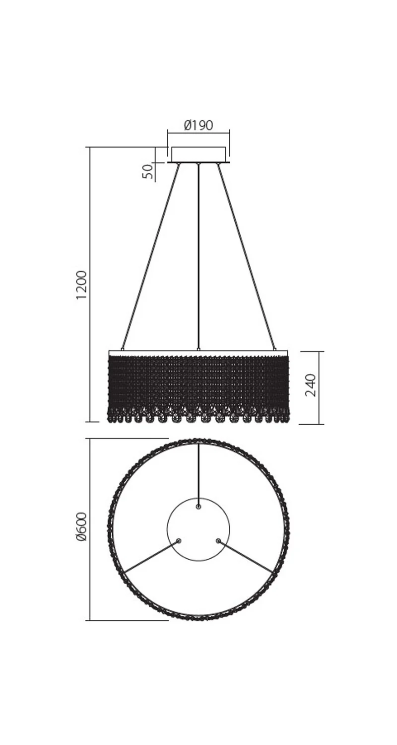 LED-Pendelleuchte Vanesia Ø 60cm Dimmbar