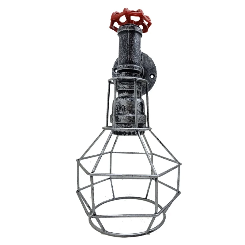 LED Wandleuchten innen E27 mit Käfigschirm Rohrlampen ~2387