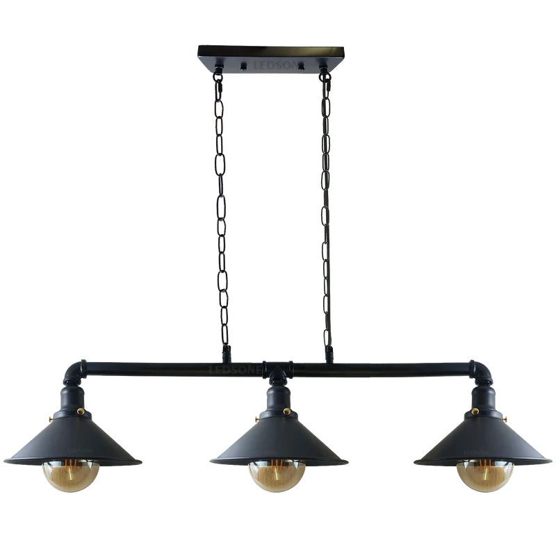 Retro Pendelleuchte Set Schwarze Pfeifen Deckenleuchten~2383