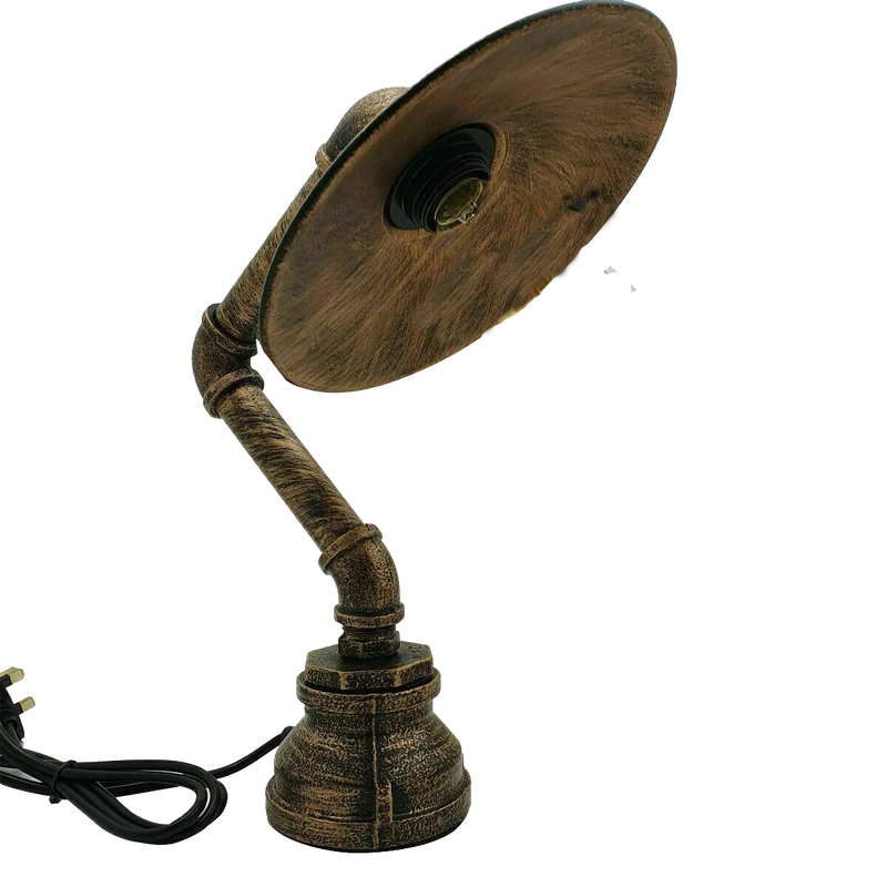 Industrielle Retro Tischlampe mit flachem Schirm,E27~2376
