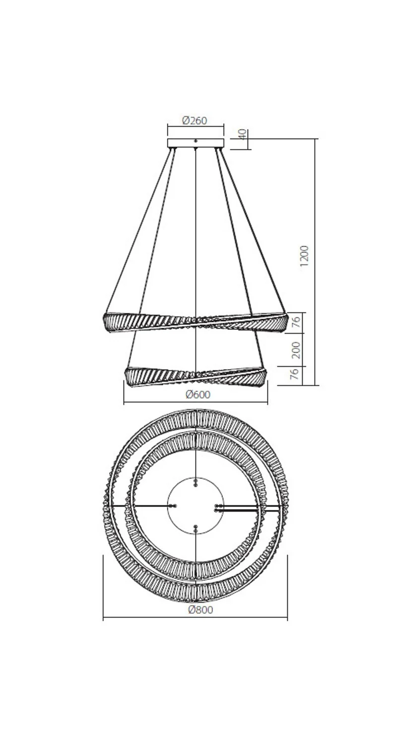 LED-Hängeleuchte Oblige Ø 60+80cm Dimmbar