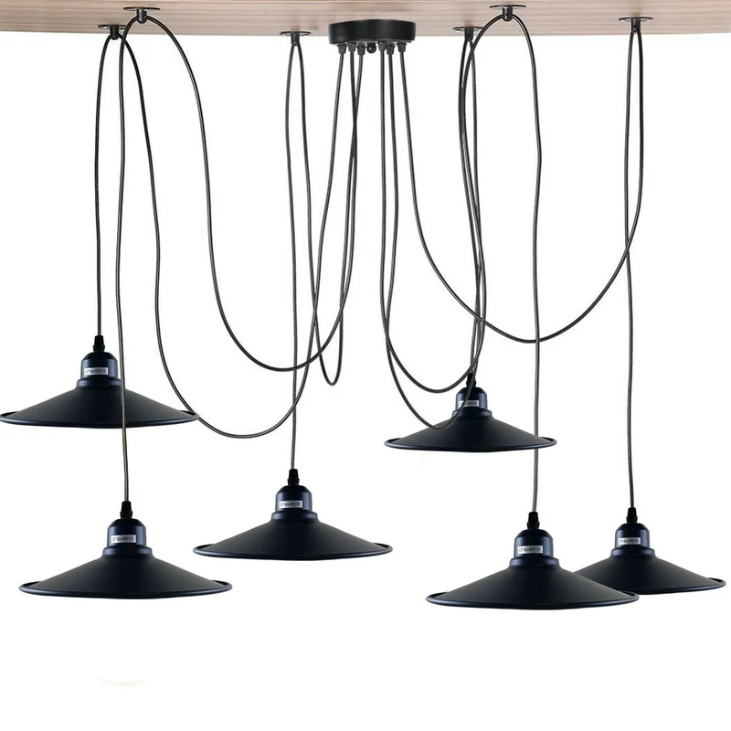 All Seasons Life Vintage Pendelleuchte 6-flammig Schwarz E27 ~2270