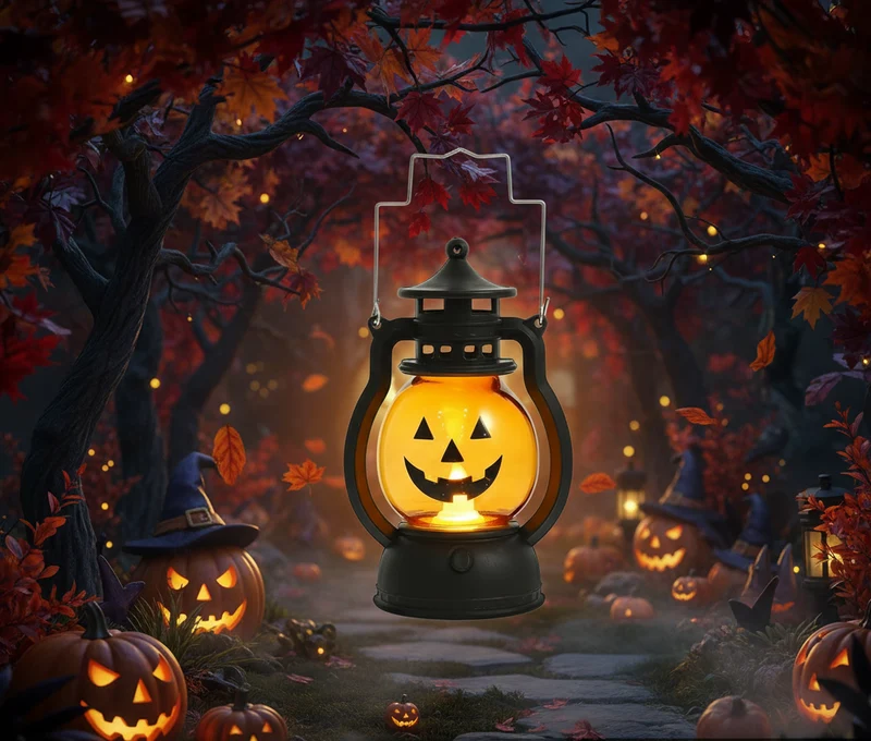 Halloween Spooklantaarn met LED-verlichting Pompoen Spook Design Feestelijke Sfeerverlichting Decoratie | Sansoti