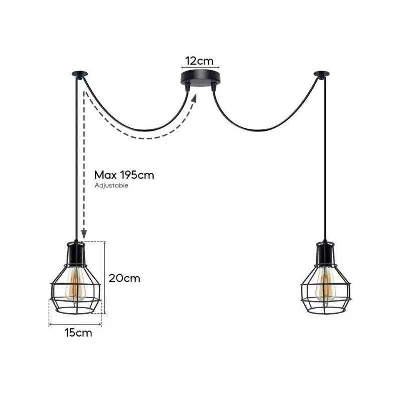 Industrielle DIY Spinnenleuchte – 2 Wege , E27 | Ø 15cm