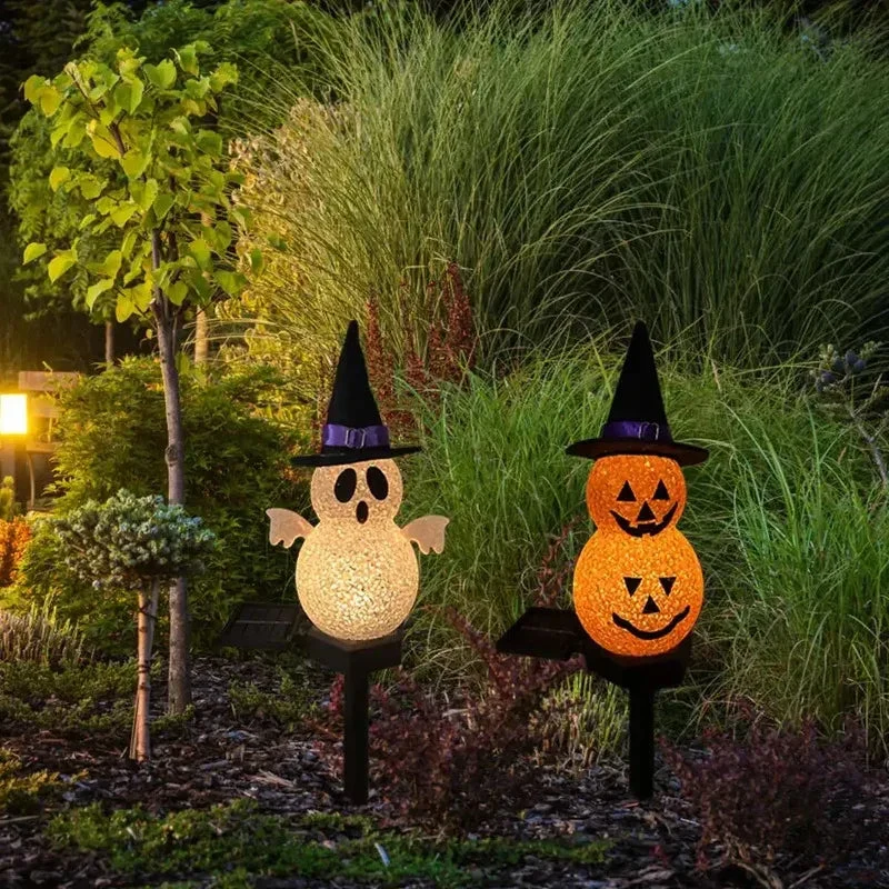 Zonne-energie Tuinlamp met 3D Pompoen of Spook 44cm Halloween Sfeerverlichting Decoratief Buitenverlichting | Sansoti
