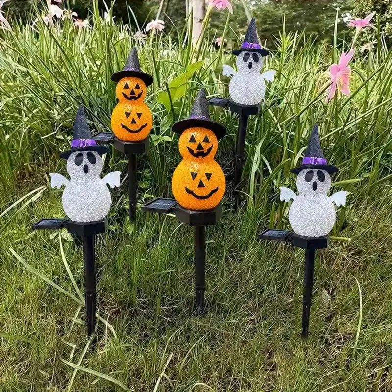 Zonne-energie Tuinlamp met 3D Pompoen of Spook 44cm Halloween Sfeerverlichting Decoratief Buitenverlichting | Sansoti