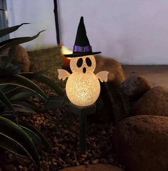 Zonne-energie Tuinlamp met 3D Pompoen of Spook 44cm Halloween Sfeerverlichting Decoratief Buitenverlichting | Sansoti