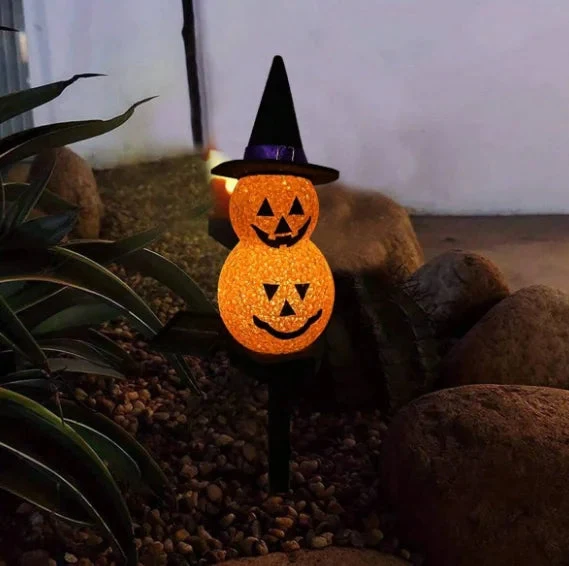 Zonne-energie Tuinlamp met 3D Pompoen of Spook 44cm Halloween Sfeerverlichting Decoratief Buitenverlichting | Sansoti