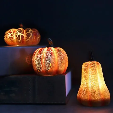 Halloween Pompoen Lantaarn met LED Kaars – Realistisch Flakkerend Licht Decoratie Herfst Sfeerlicht Binnen | Sansoti