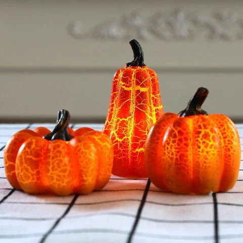 Halloween Pompoen Lantaarn met LED Kaars – Realistisch Flakkerend Licht Decoratie Herfst Sfeerlicht Binnen | Sansoti