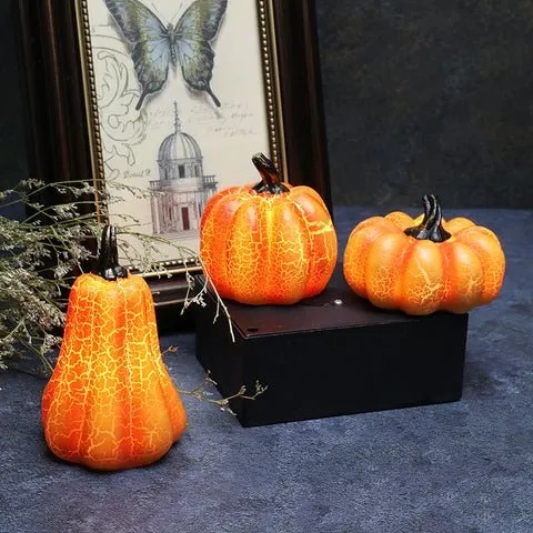 Halloween Pompoen Lantaarn met LED Kaars – Realistisch Flakkerend Licht Decoratie Herfst Sfeerlicht Binnen | Sansoti