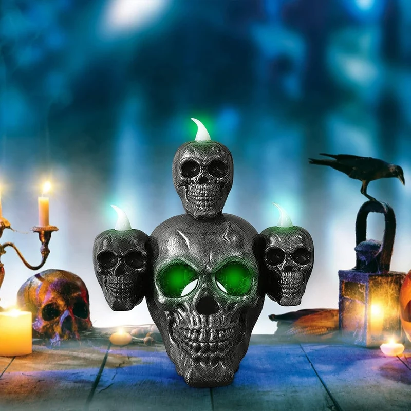 LED Schedellamp Decoratie Halloween Feest Batterij Sfeerverlichting Griezelig Thema Tafellamp Sfeerlicht | Sansoti