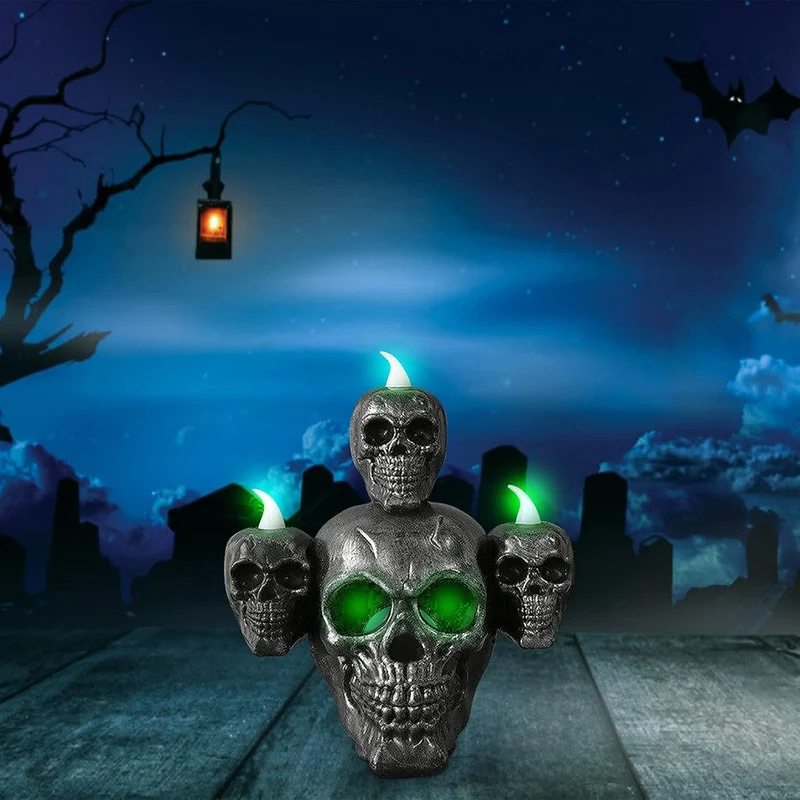 LED Schedellamp Decoratie Halloween Feest Batterij Sfeerverlichting Griezelig Thema Tafellamp Sfeerlicht | Sansoti
