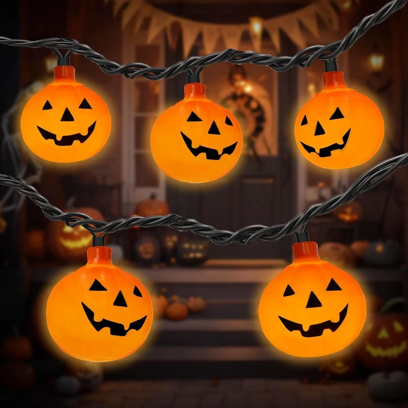 Pompoen Lichtsnoer LED 10-20 Lampjes Halloween Decoratie Binnen Buiten Feestverlichting Sfeerverlichting | Sansoti