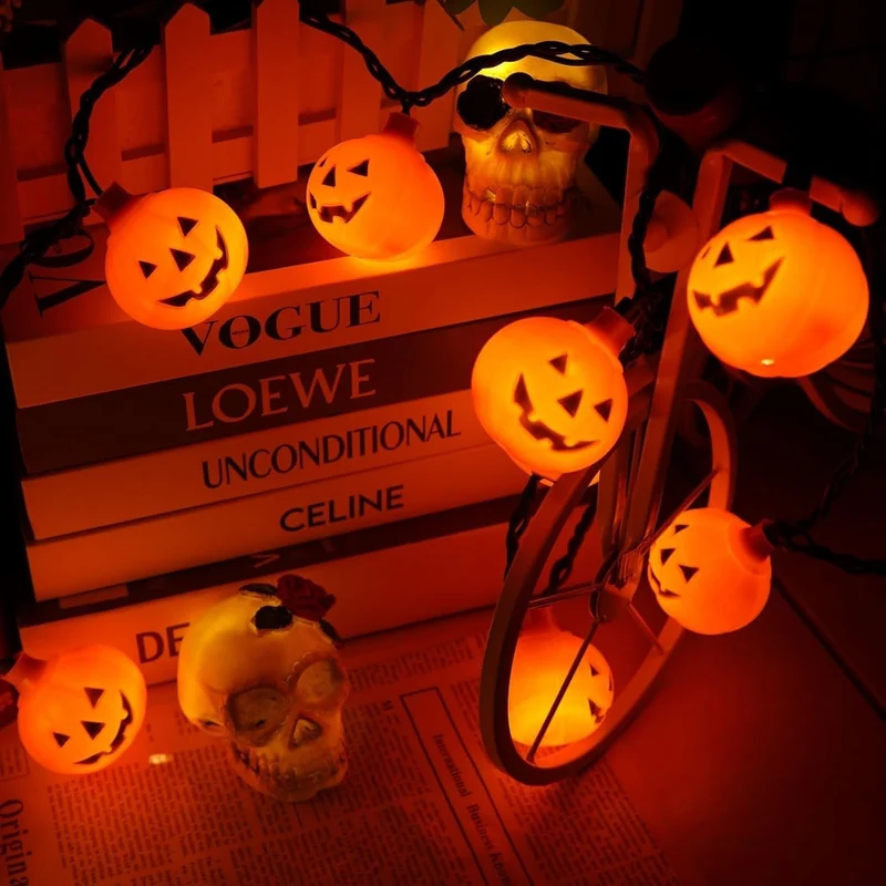 Pompoen Lichtsnoer LED 10-20 Lampjes Halloween Decoratie Binnen Buiten Feestverlichting Sfeerverlichting | Sansoti