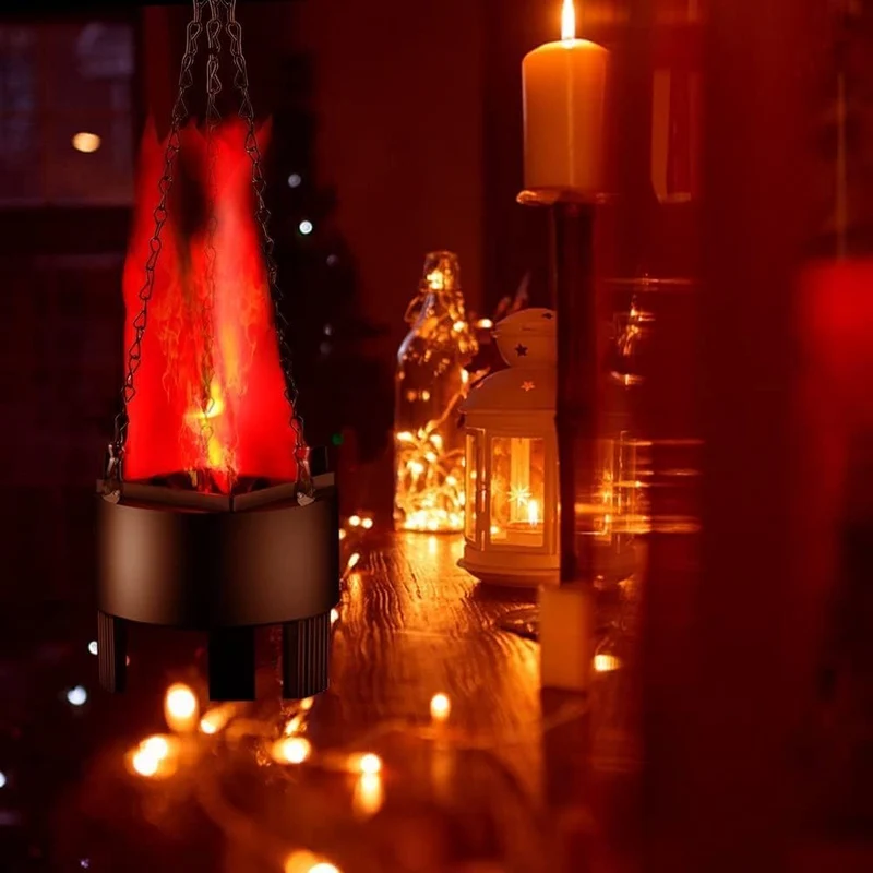 Hangende Vlam LED Decoratie met Wapperend Zijde Effect voor Feestelijke Sfeer Sfeervol Interieur Ambiance | Sansoti