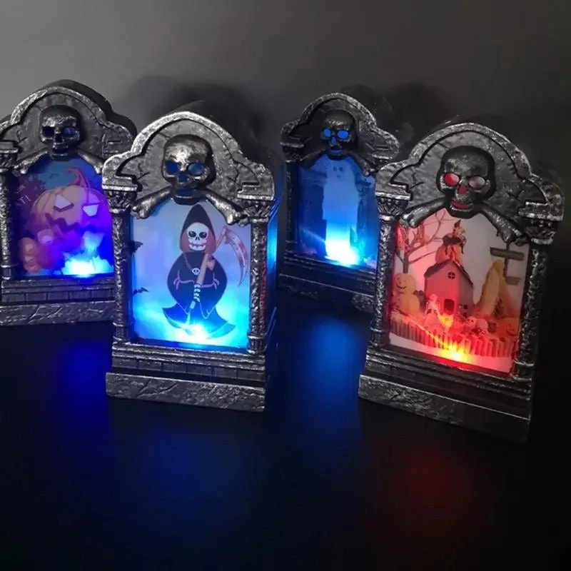 LED Grafsteenverlichte Tuindecoratie Griezelstijl voor Buitenruimte Halloween Kerstverlichtingseffect Tuin | Sansoti