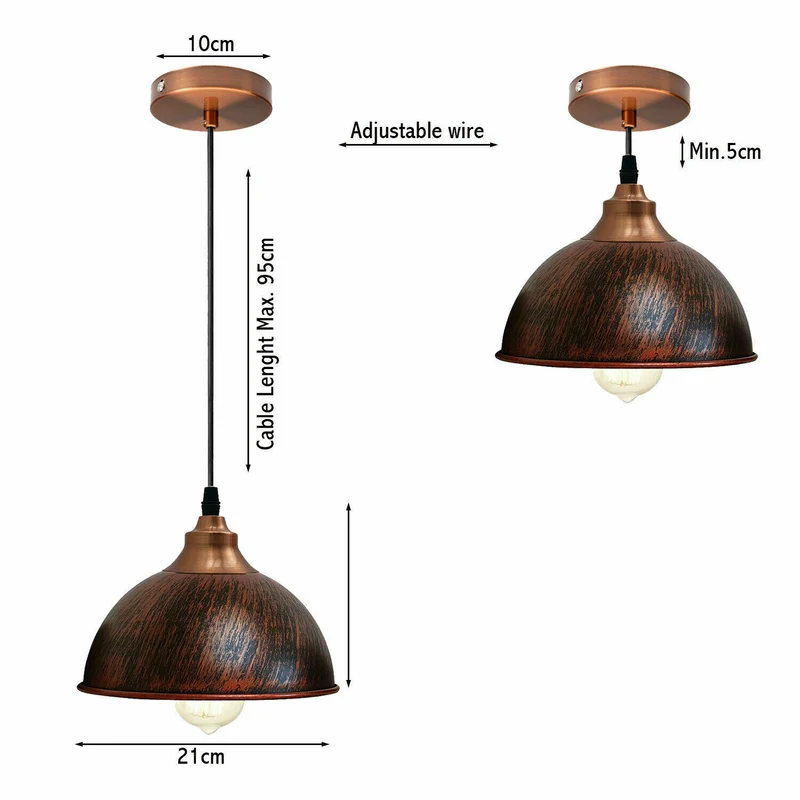 Moderne Pendelleuchte Lampenfassung Hängelampe gebürstetem Kupfer ~2160
