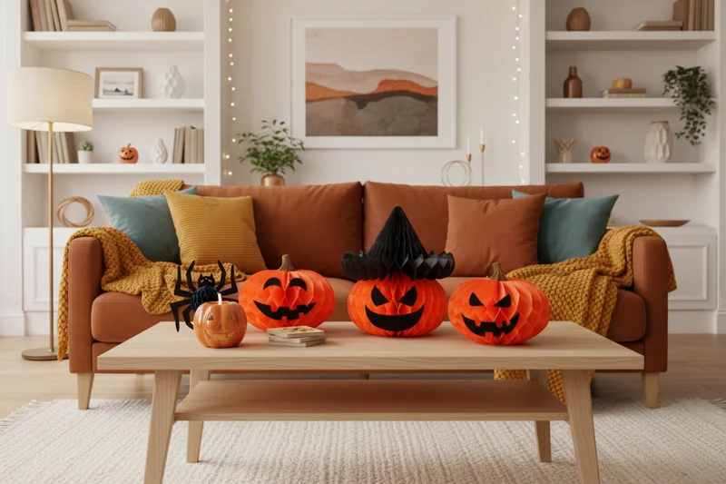 Vouwbare Papieren Lantaarn Halloween Hangdecoratie Binnen Buiten Feest Griezelsfeer Pompoen Skelet Decoratie | Sansoti
