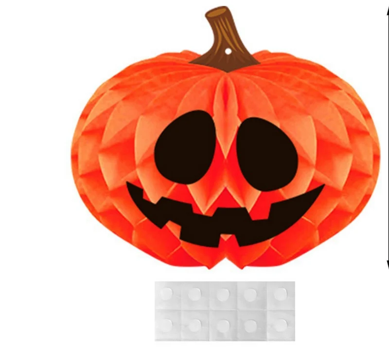 Vouwbare Papieren Lantaarn Halloween Hangdecoratie Binnen Buiten Feest Griezelsfeer Pompoen Skelet Decoratie | Sansoti