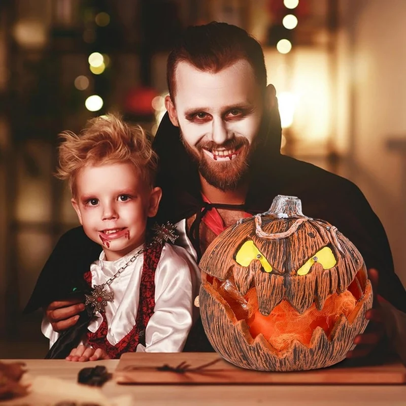 Halloween Pompoen Lantaarn LED – Sprekende Jack-O'-Lantern met Bewegende Mond voor Binnen en Buiten Decoratie | Sansoti