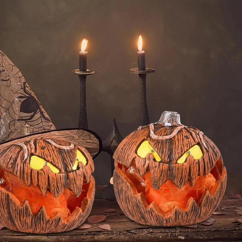 Halloween Pompoen Lantaarn LED – Sprekende Jack-O'-Lantern met Bewegende Mond voor Binnen en Buiten Decoratie | Sansoti
