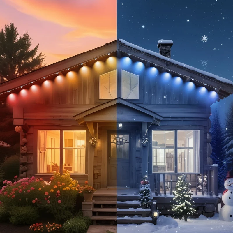 Slimme LED Dakrandverlichting 15m-30m App Bediening Multicolor Buitenverlichting Feestdagen Tuin Decoratie | Sansoti