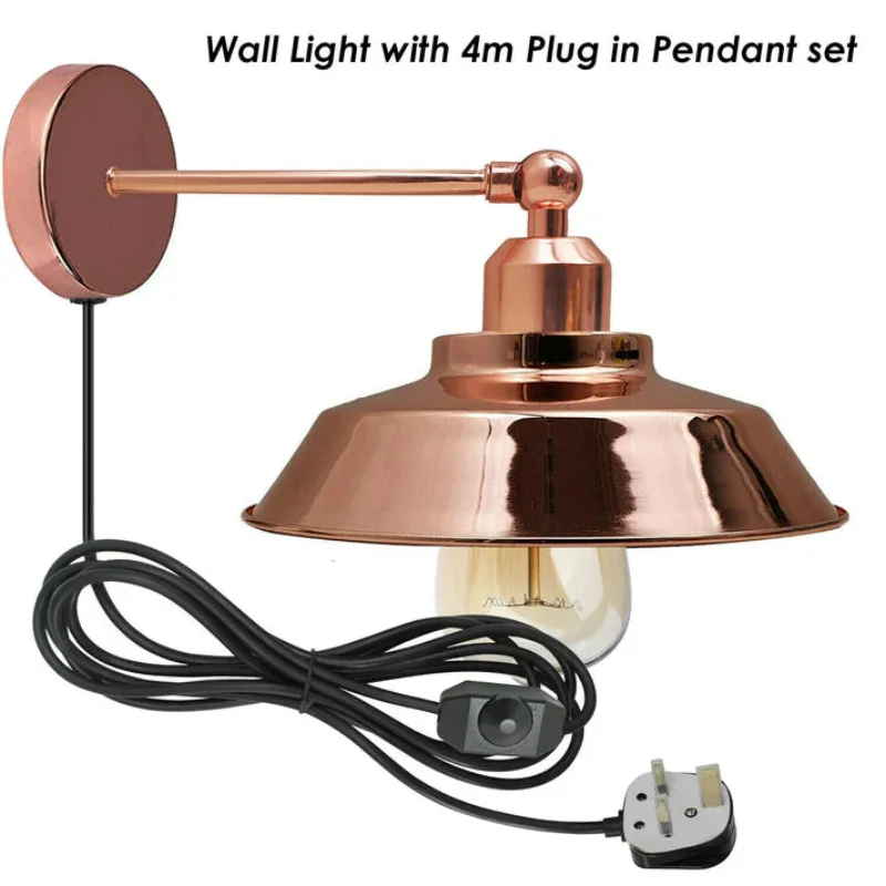 Dimmbare Wandleuchten mit 4 m Kabel & 3-poligem Stecker~2036