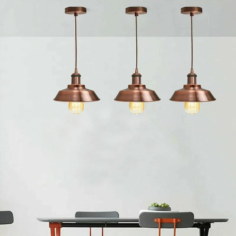 LED Industrie Retro Pendelleuchte mit Metallschirm~2030
