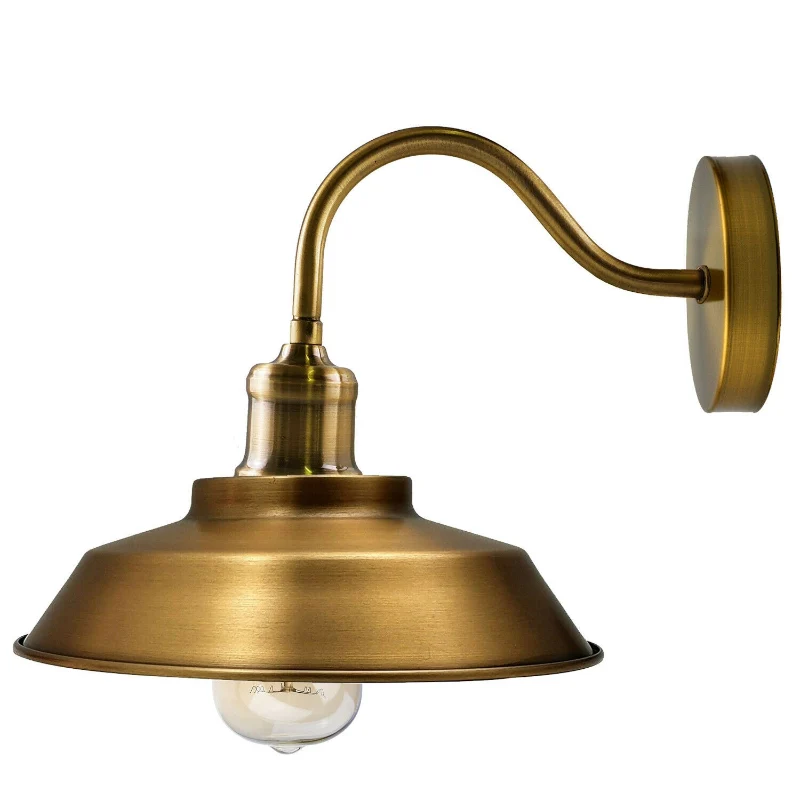 Vintage Wandleuchte Gelb Messing Wandlampe E27 Leuchte ~2024
