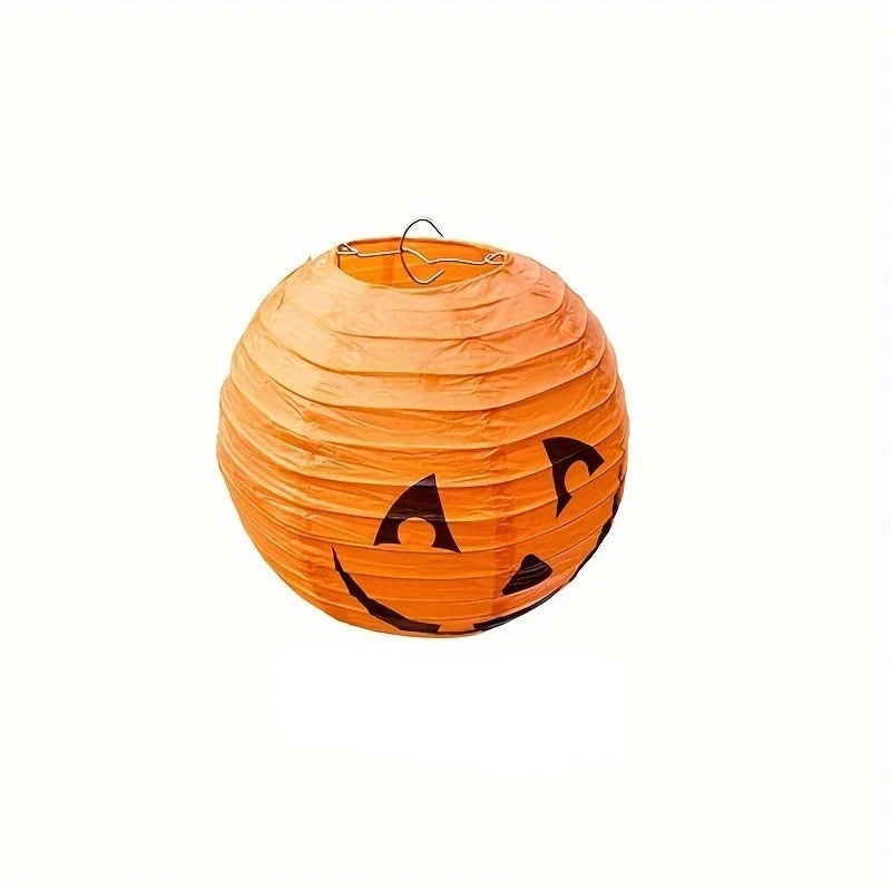 Oranje Pompoen Papieren Lampionnen Set 12 Stuks Halloween Feestversiering Hangdecoratie 20cm Diameter | Sansoti