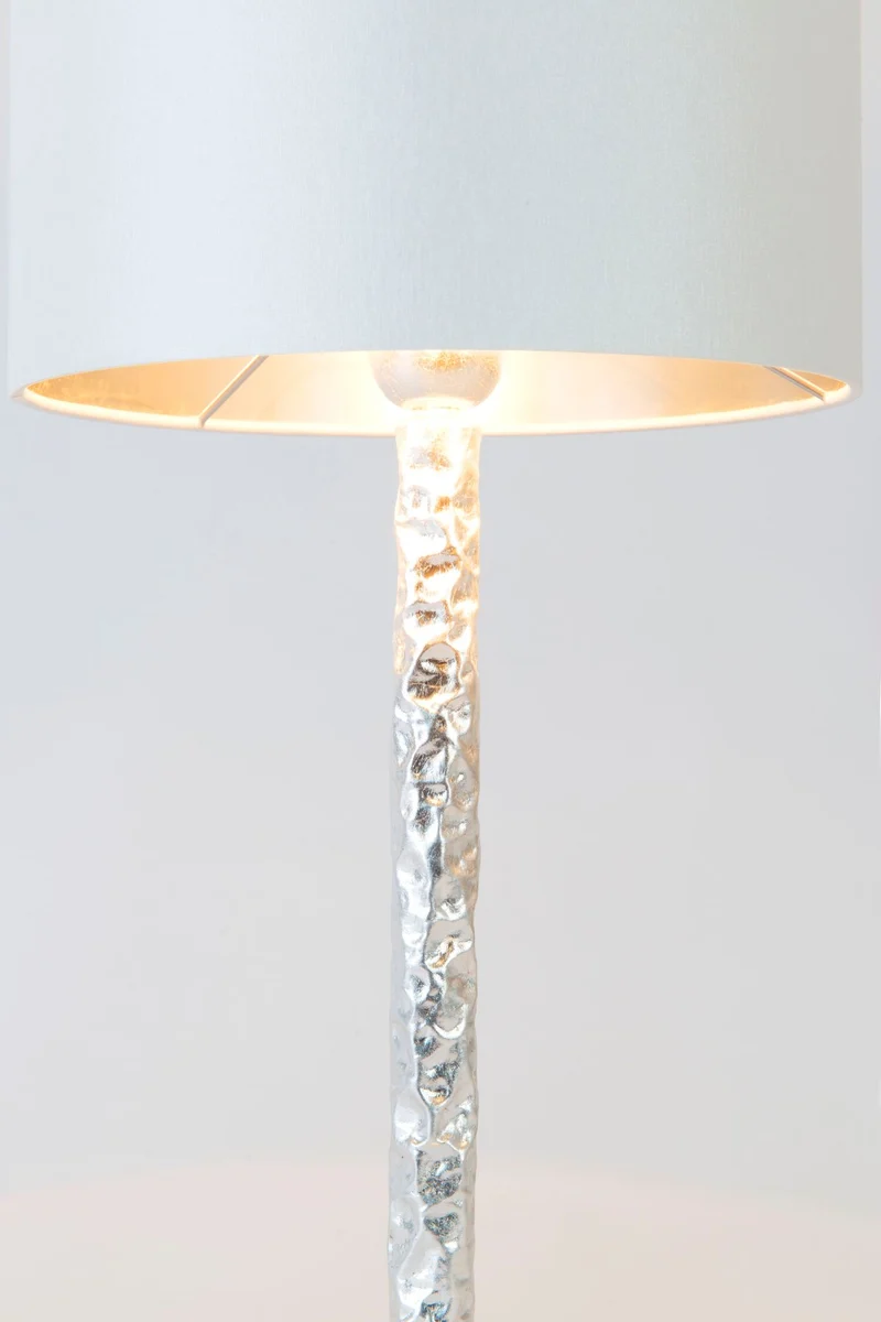 Tischlampe Cancelliere Rotonda Piccolo Perla Silk mit Schirm