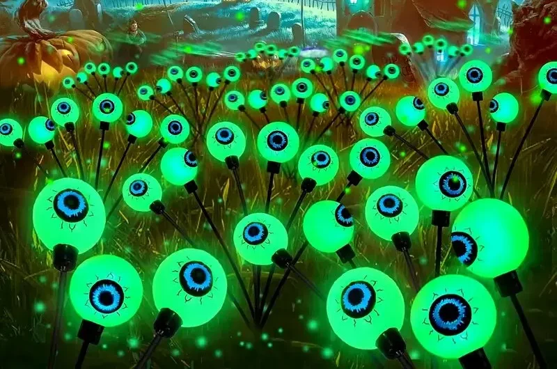 Oogbal Solar Tuinverlichting 6-kops Halloween Decoratie Sfeervolle Verlichting Tuin Terras Pad Buiten | Sansoti