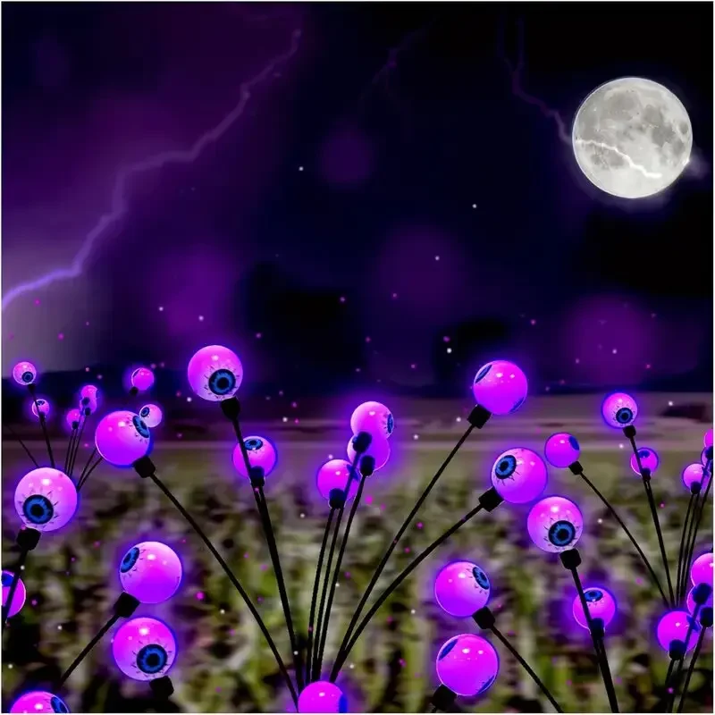 Oogbal Solar Tuinverlichting 6-kops Halloween Decoratie Sfeervolle Verlichting Tuin Terras Pad Buiten | Sansoti