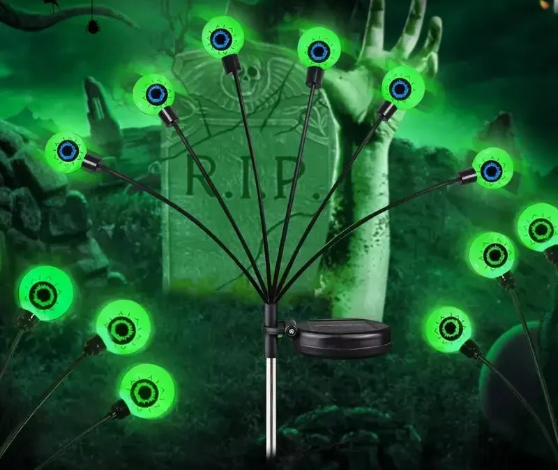 Oogbal Solar Tuinverlichting 6-kops Halloween Decoratie Sfeervolle Verlichting Tuin Terras Pad Buiten | Sansoti
