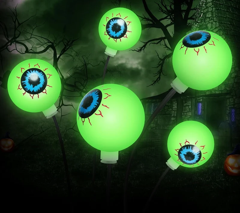Oogbal Solar Tuinverlichting 6-kops Halloween Decoratie Sfeervolle Verlichting Tuin Terras Pad Buiten | Sansoti