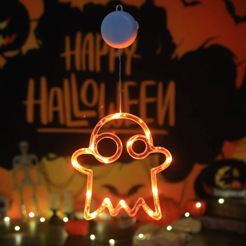 Halloween LED Slingerverlichting op Batterij met Vleermuis Spook Pompoen Motieven Sfeervolle Feestdecoratie | Sansoti