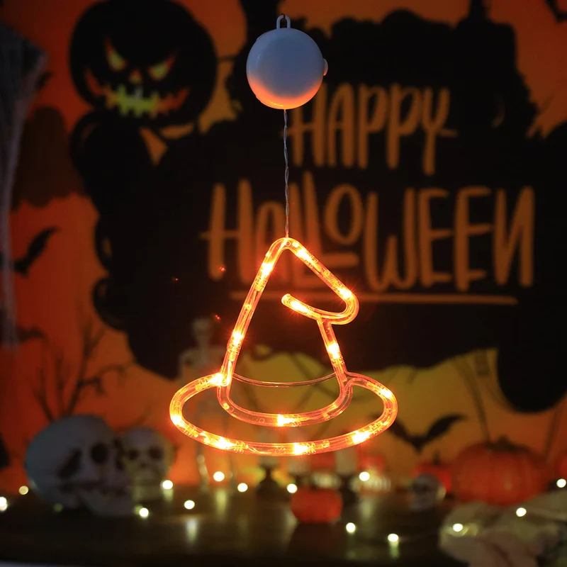 Halloween LED Slingerverlichting op Batterij met Vleermuis Spook Pompoen Motieven Sfeervolle Feestdecoratie | Sansoti