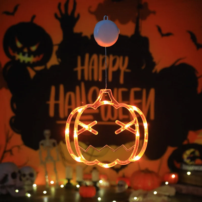 Halloween LED Slingerverlichting op Batterij met Vleermuis Spook Pompoen Motieven Sfeervolle Feestdecoratie | Sansoti